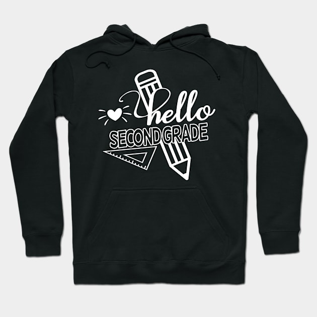 Back to School Hello 2nd Grade School Hoodie by mo designs 95